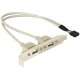 Slotbracket 1x internal USB 5pin to 2x USB2.0 external - 71000